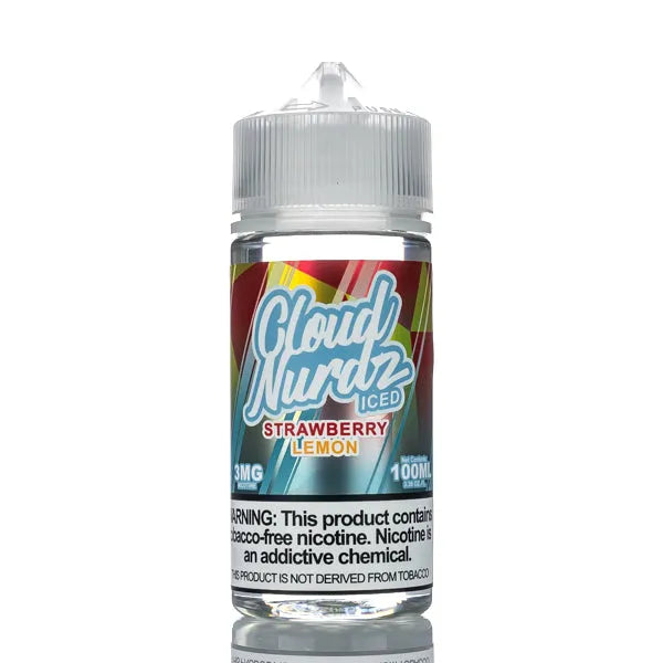 Cloud Nurdz E-Liquid - Strawberry Lemon Iced - 100ml - Black Coral